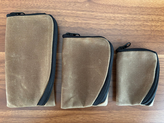 Folded Zipper Pouch - 12 oz Waxed Canvas