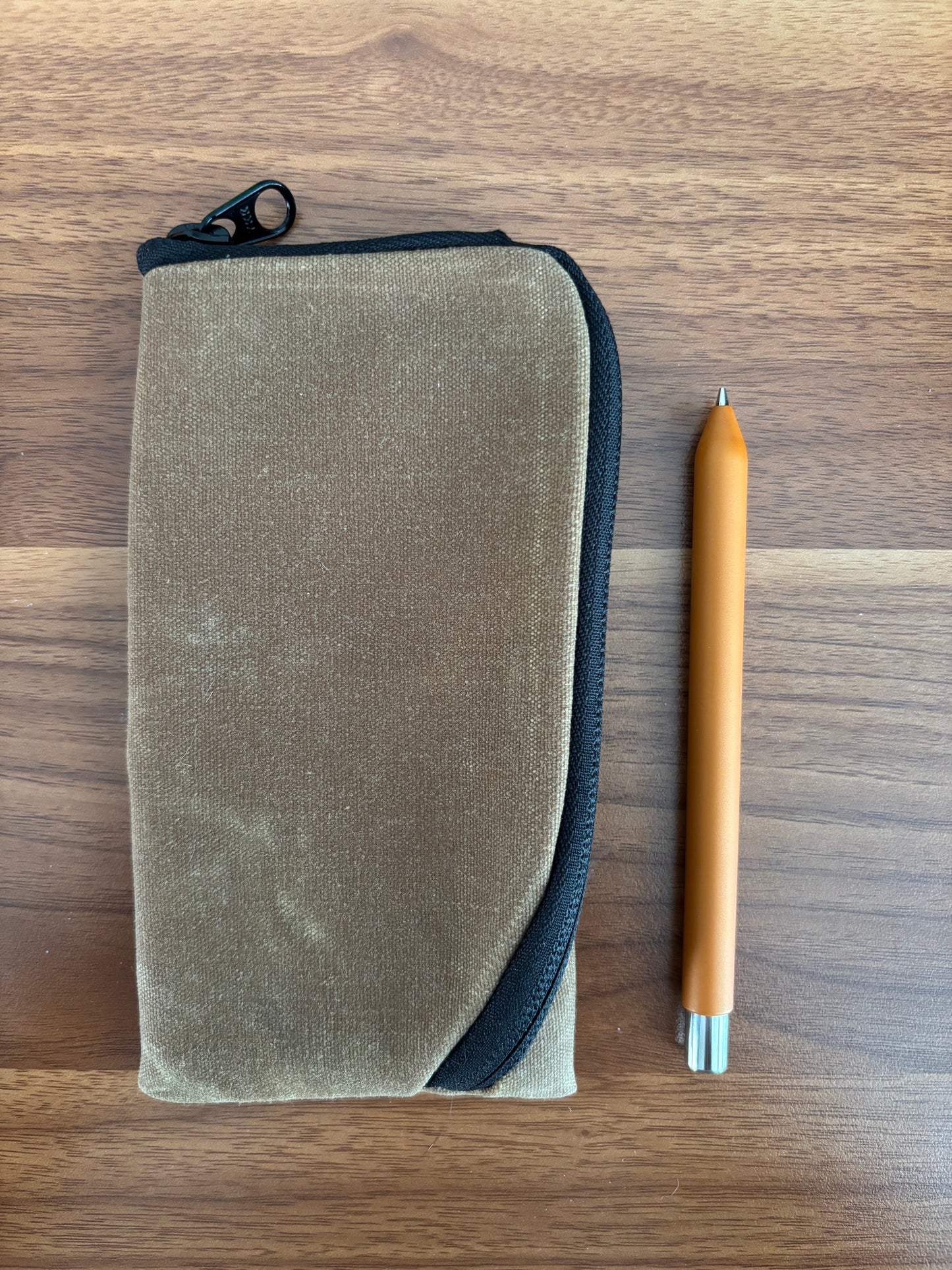 Folded Zipper Pouch - 12 oz Waxed Canvas