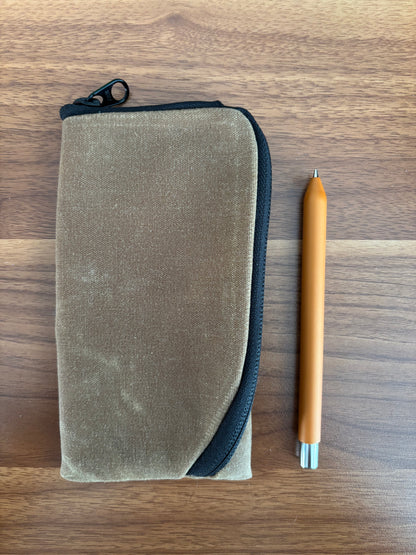 Folded Zipper Pouch - 12 oz Waxed Canvas